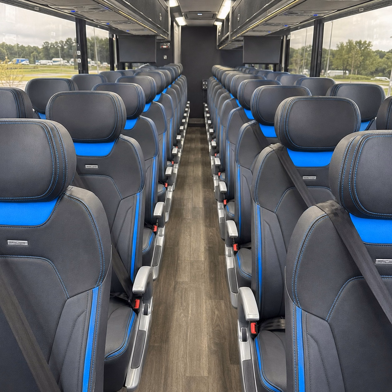 56 passenger charter bus interior